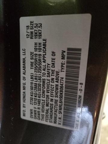 2019 HONDA ODYSSEY EL 5FNRL6H90KB064774