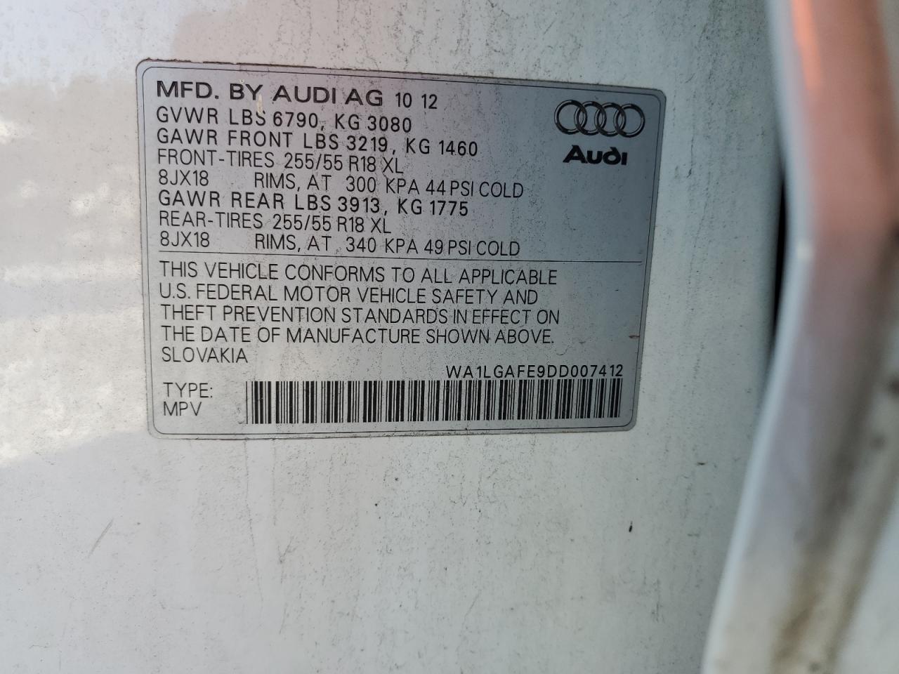 Lot #3034282176 2013 AUDI Q7 PREMIUM