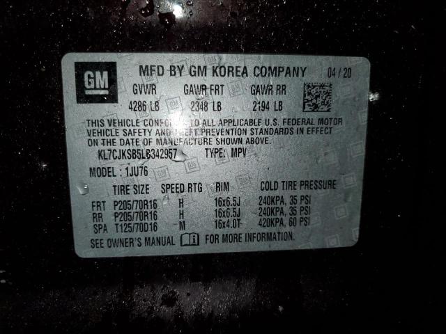 2020 CHEVROLET TRAX LS - KL7CJKSB5LB342957