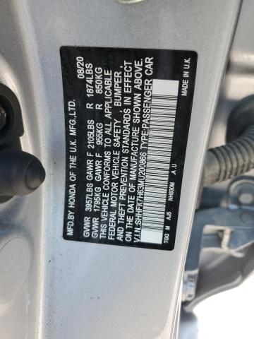 VIN SHHFK7H63MU200866 2021 HONDA CIVIC no.12