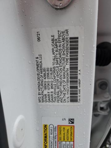 2021 HONDA ACCORD EXL - 1HGCV1F59MA084764