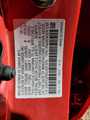 2020 HONDA CIVIC LX - 2HGFC2F60LH557579