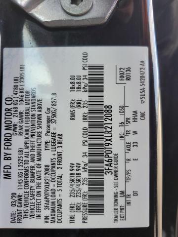 2020 FORD FUSION SE - 3FA6P0T9XLR212088