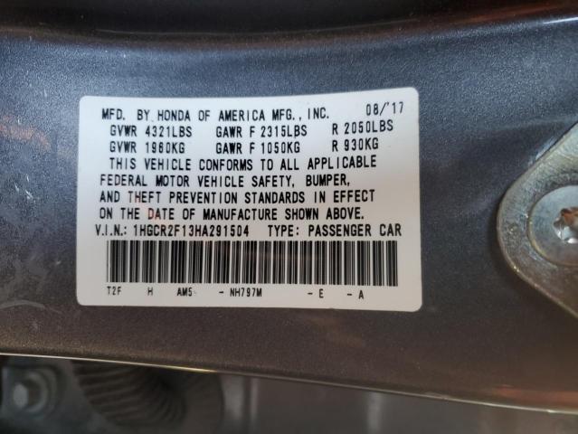 2017 HONDA ACCORD SPO - 1HGCR2F13HA291504