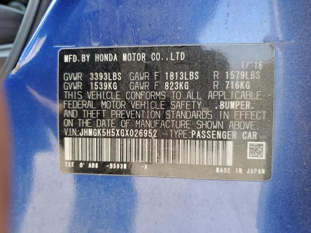 2016 HONDA FIT LX - JHMGK5H5XGX026952
