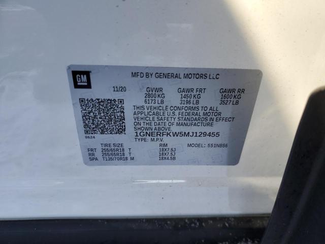 2021 CHEVROLET TRAVERSE L - 1GNERFKW5MJ129455