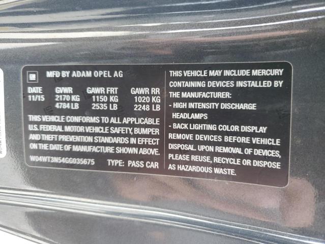 2016 BUICK CASCADA PR - W04WT3N54GG035675