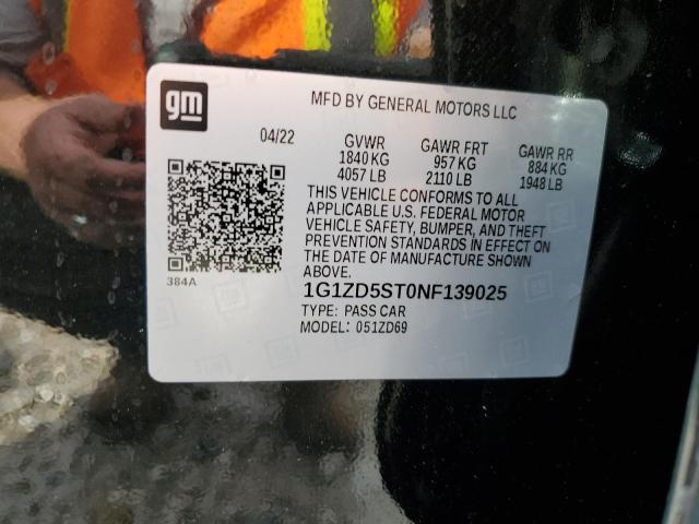 2022 CHEVROLET MALIBU LT - 1G1ZD5ST0NF139025