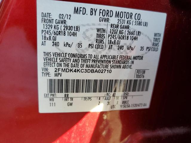 VIN 2FMDK4KC3DBA02710 2013 FORD EDGE no.13