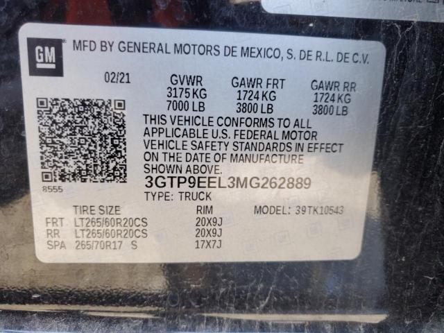 2021 GMC SIERRA K15 - 3GTP9EEL3MG262889