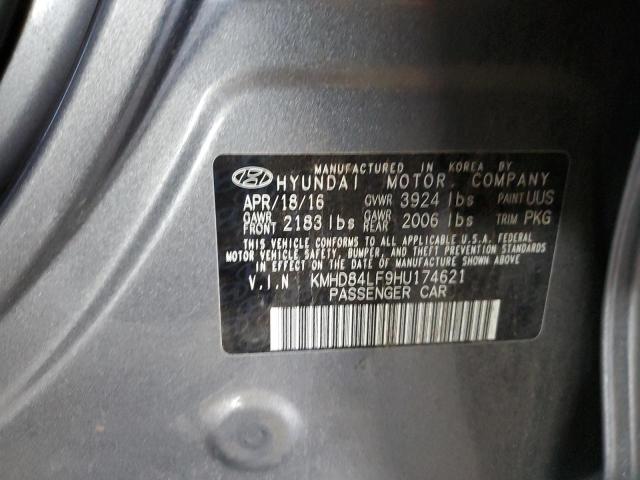 2017 HYUNDAI ELANTRA SE - KMHD84LF9HU174621
