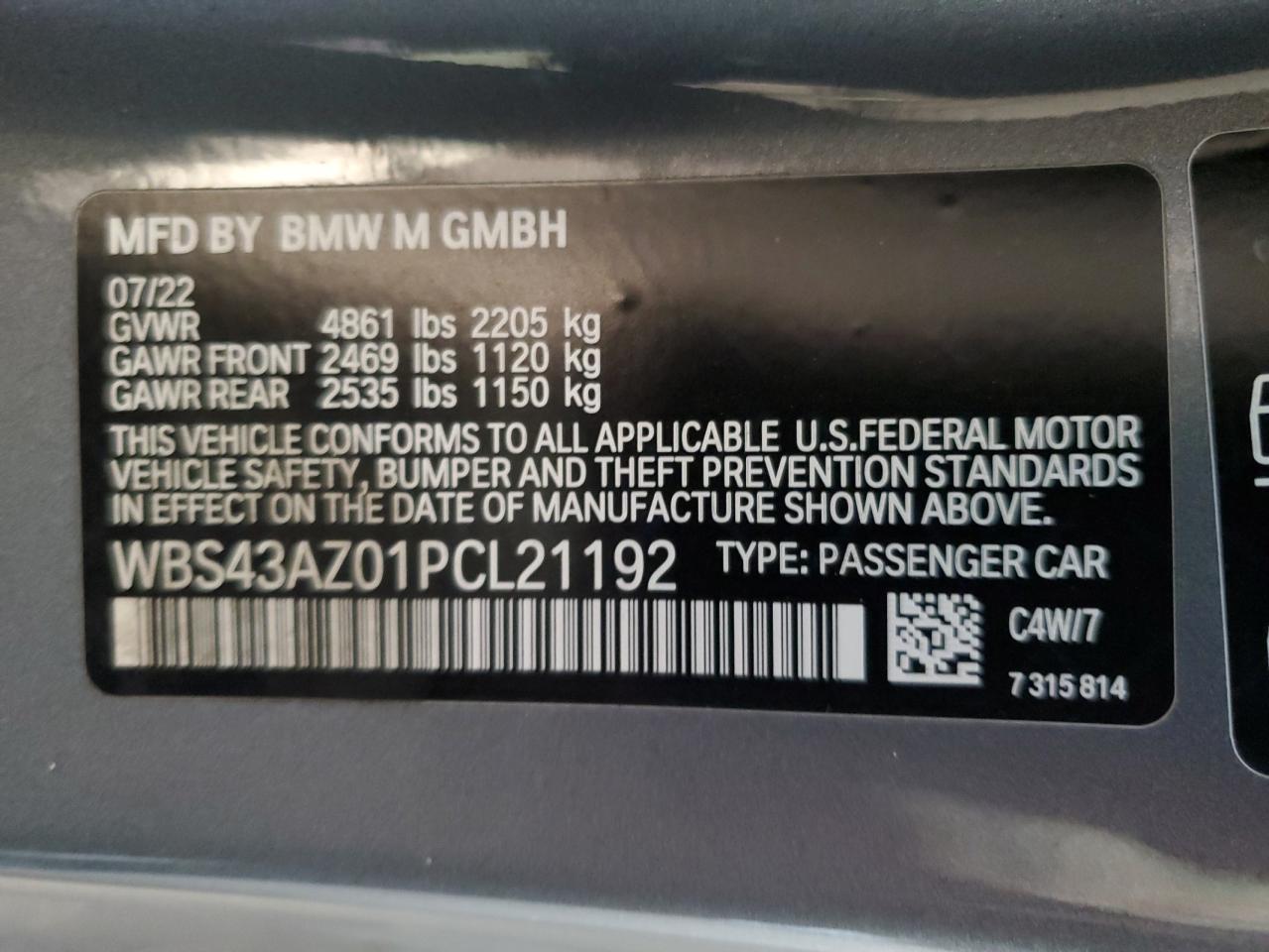 Lot #3040738766 2023 BMW M4 COMPETI