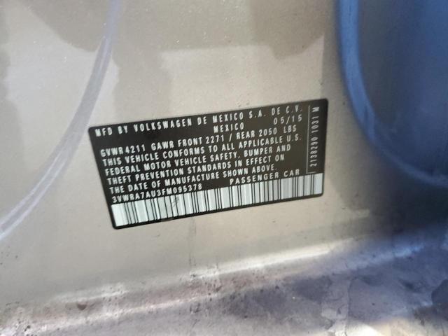 2015 VOLKSWAGEN GOLF TDI 3VWRA7AU3FM095378