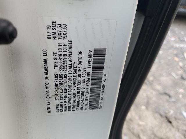 2019 HONDA ODYSSEY EL 5FNRL6H91KB069899