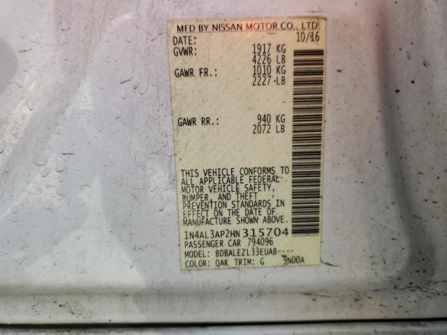 2017 NISSAN ALTIMA 2.5 - 1N4AL3AP2HN315704