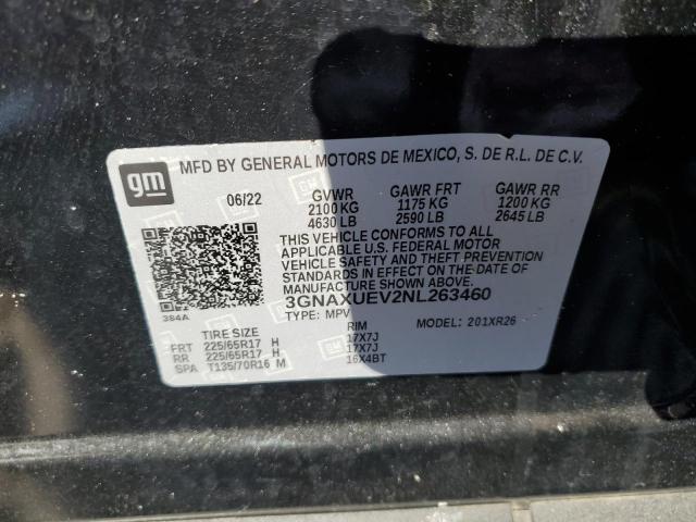 2022 CHEVROLET EQUINOX LT - 3GNAXUEV2NL263460