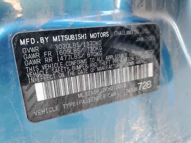 2019 MITSUBISHI MIRAGE LE ML32A5HJ2KH010018