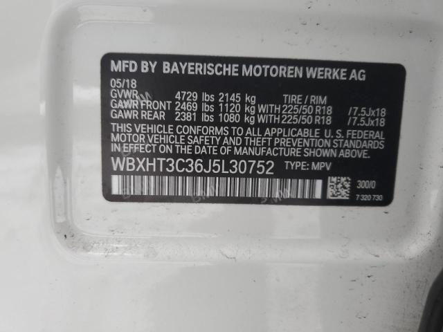 VIN WBXHT3C36J5L30752 2018 BMW X1 no.13