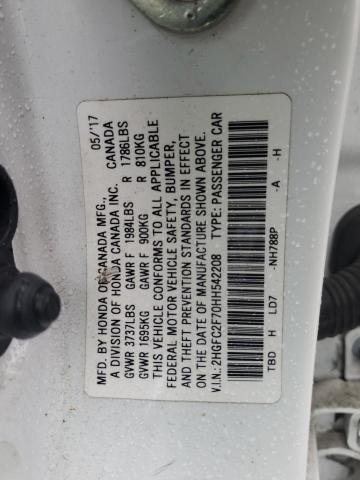 2017 HONDA CIVIC EX - 2HGFC2F70HH542208