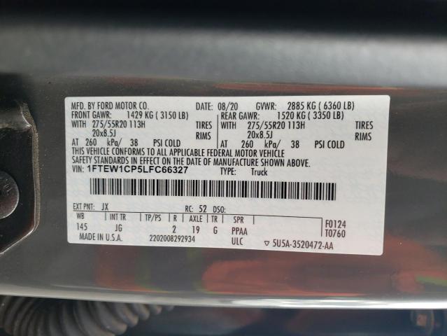 2020 FORD F150 SUPER - 1FTEW1CP5LFC66327
