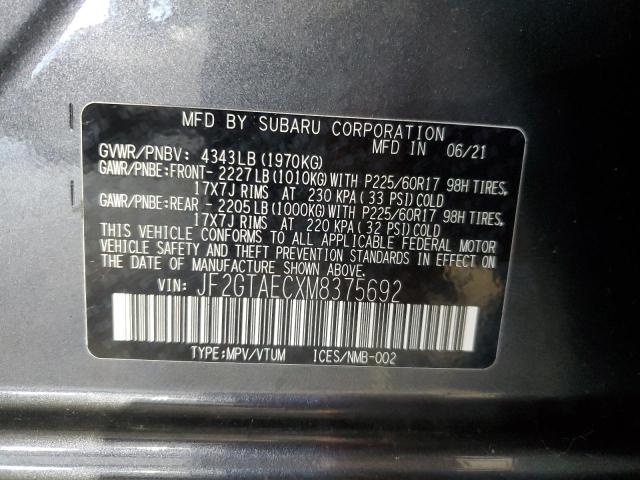 2021 SUBARU CROSSTREK - JF2GTAECXM8375692