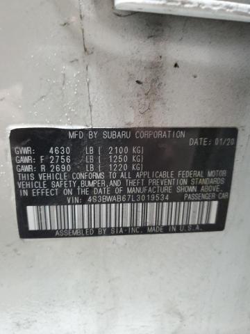 2020 SUBARU LEGACY 4S3BWAB67L3019534