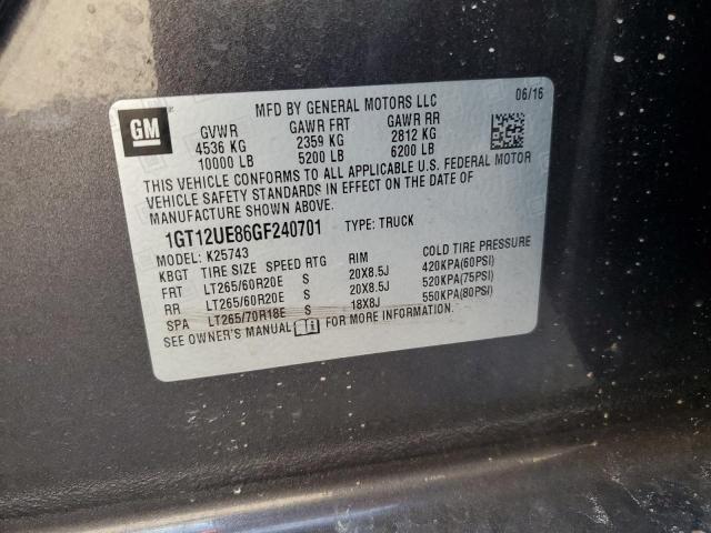 2016 GMC SIERRA K25 - 1GT12UE86GF240701