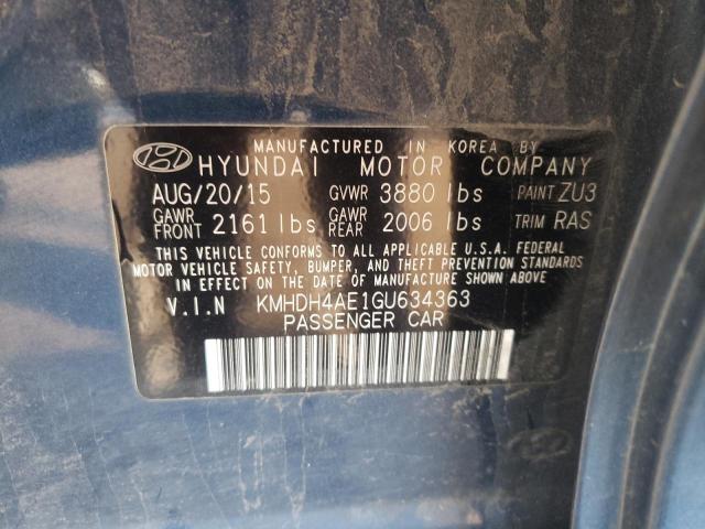 2016 HYUNDAI ELANTRA SE - KMHDH4AE1GU634363