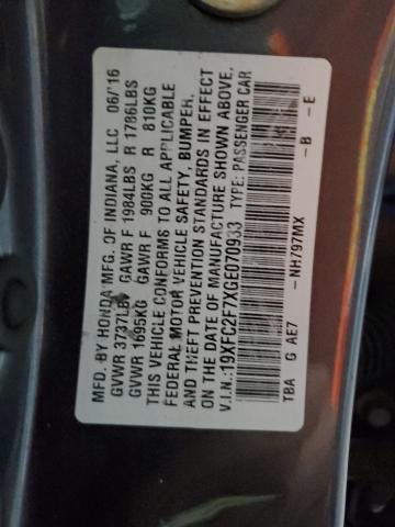 2016 HONDA CIVIC EX - 19XFC2F7XGE070933