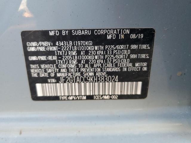 2019 SUBARU CROSSTREK - JF2GTACC9KH383024