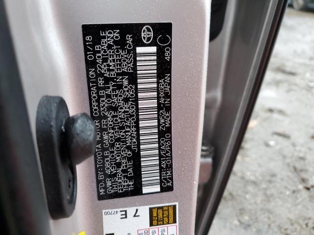 2018 TOYOTA PRIUS PRIM - JTDKARFP0J3071052