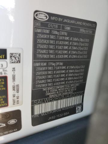 2018 LAND ROVER RANGE ROVE - SALWR2RV8JA400225