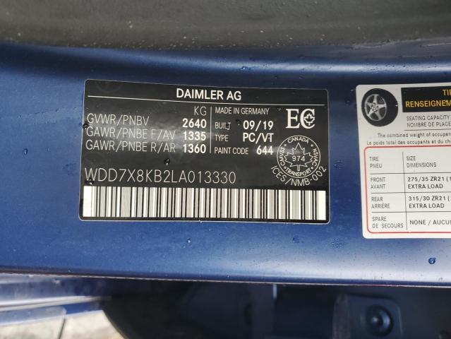 2020 MERCEDES-BENZ AMG GT 63 WDD7X8KB2LA013330