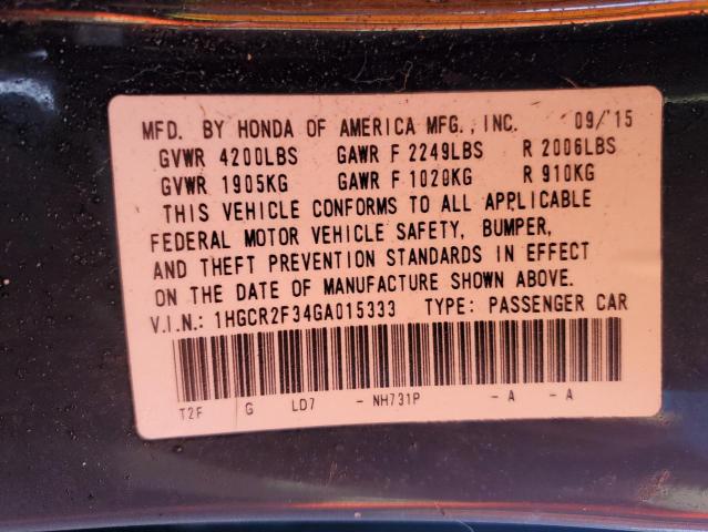 2016 HONDA ACCORD LX - 1HGCR2F34GA015333