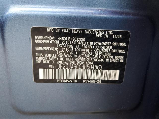 2017 SUBARU FORESTER 2 - JF2SJARC0HH504863