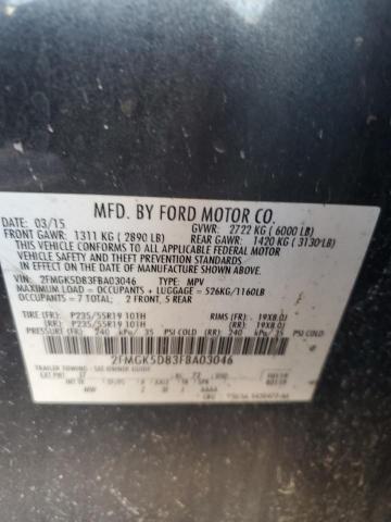 VIN 2FMGK5D83FBA03046 2015 FORD FLEX no.13