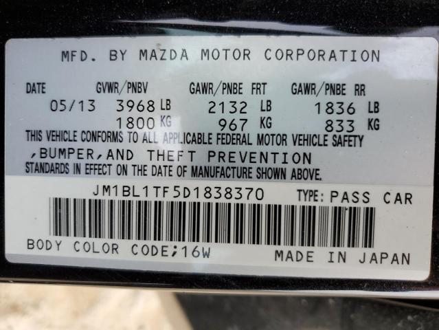 VIN JM1BL1TF5D1838370 2013 MAZDA 3 no.12