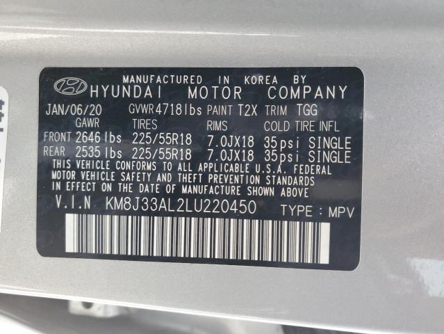 2020 HYUNDAI TUCSON LIM KM8J33AL2LU220450