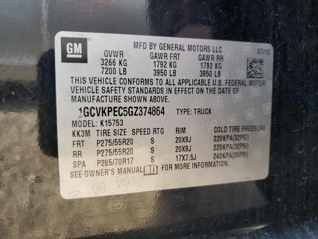 2016 CHEVROLET SILVERADO - 1GCVKPEC5GZ374864