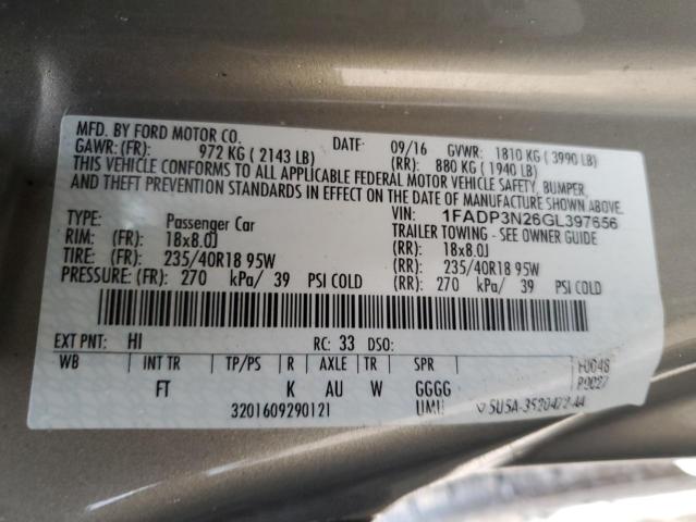 2016 FORD FOCUS TITA - 1FADP3N26GL397656