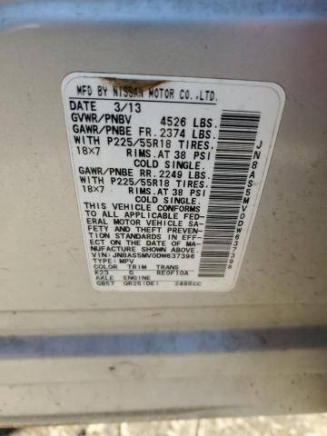 VIN JN8AS5MV0DW637396 2013 NISSAN ROGUE no.14