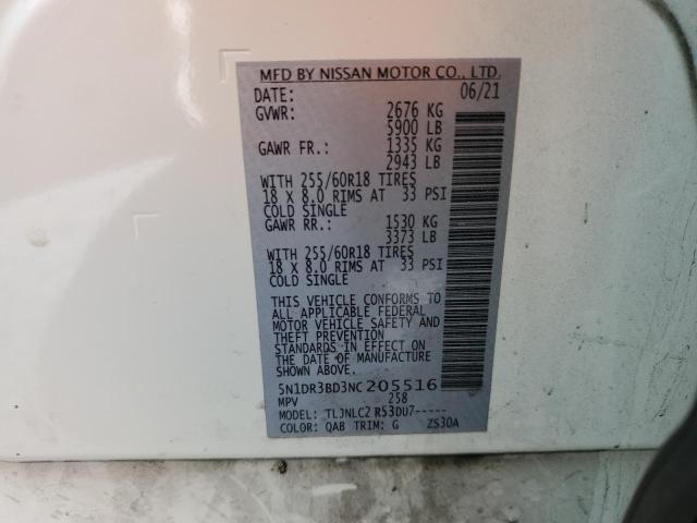 2022 NISSAN PATHFINDER - 5N1DR3BD3NC205516