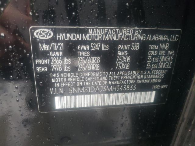 2021 HYUNDAI SANTE FE 5NMS1DAJ3MH343833