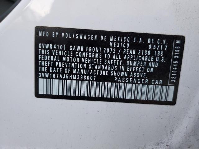 2017 VOLKSWAGEN JETTA S - 3VW167AJ5HM398007