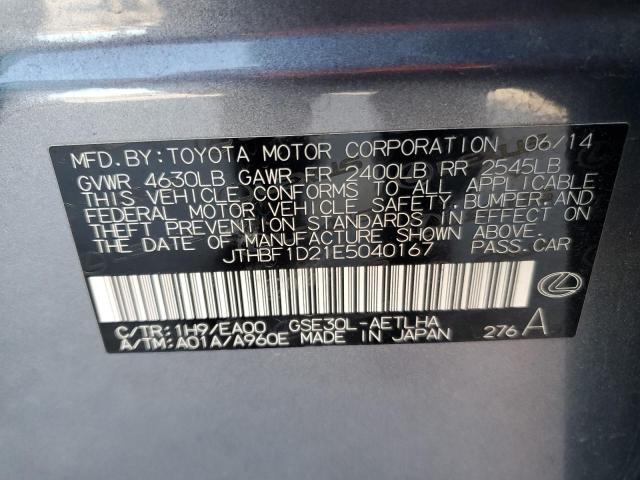 VIN JTHBF1D21E5040167 2014 LEXUS IS no.12