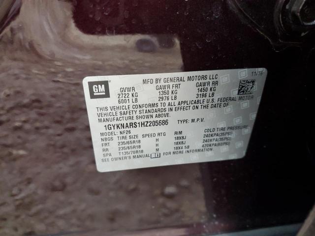 2017 CADILLAC XT5 - 1GYKNARS1HZ205686