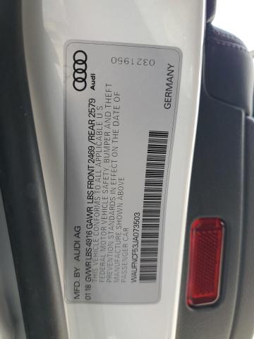 2018 AUDI A5 PRESTIG WAUFNCF53JA073503
