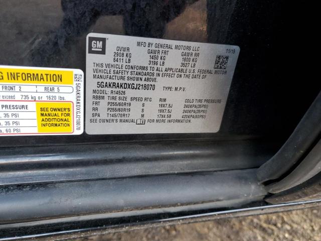 2016 BUICK ENCLAVE - 5GAKRAKDXGJ218070