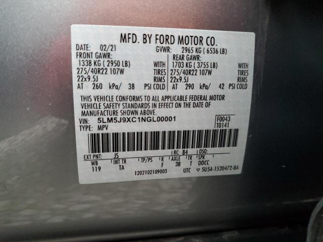 2022 LINCOLN AVIATOR BL 5LM5J9XC1NGL00001