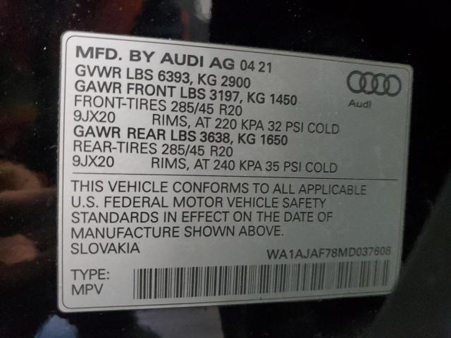 VIN WA1AJAF78MD037608 2021 AUDI Q7 no.13